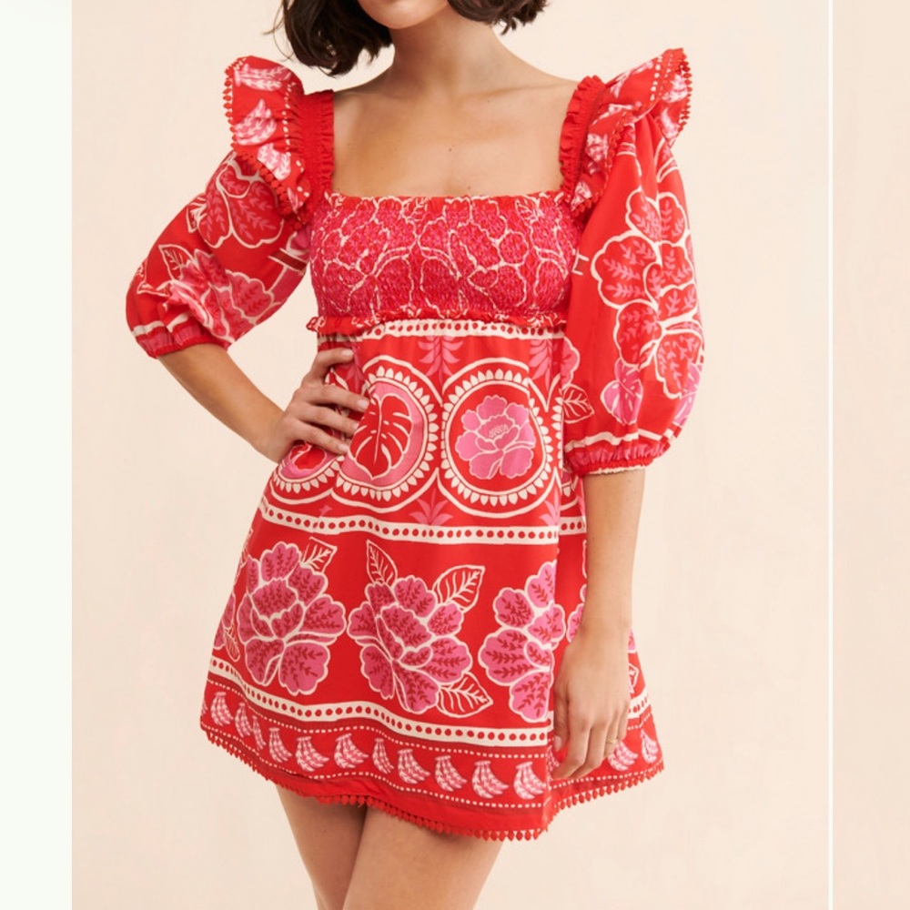 Farm Rio Summer Sunrise Mini Dress